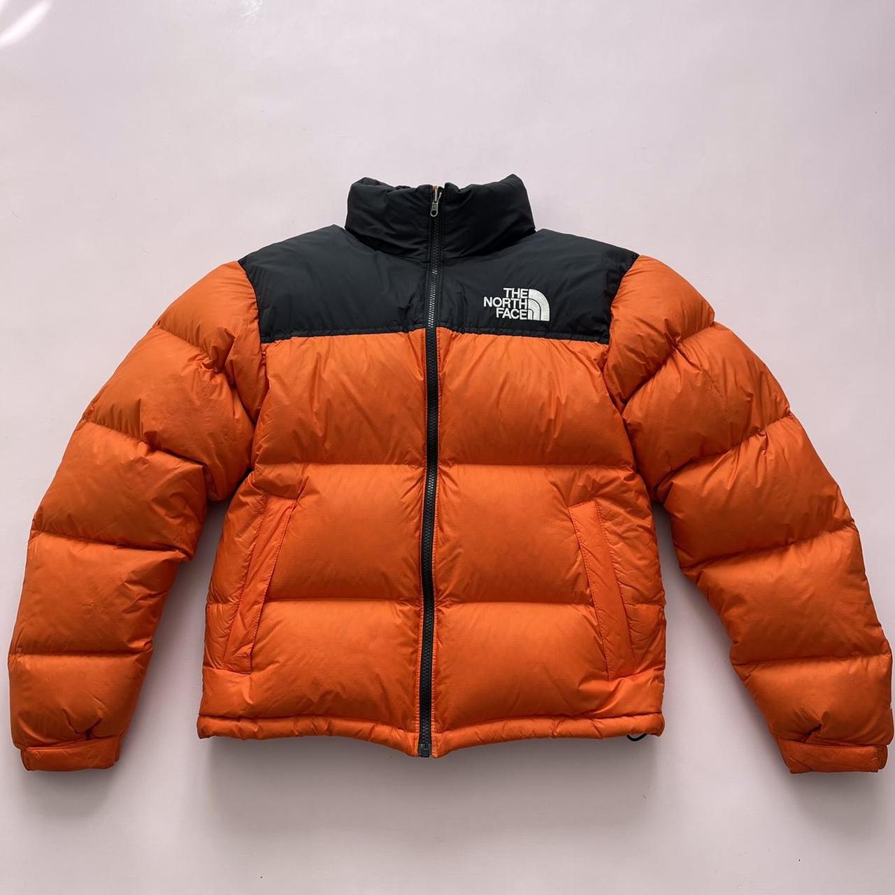 The North Face Puffer Jacket Orange Black Mens Depop