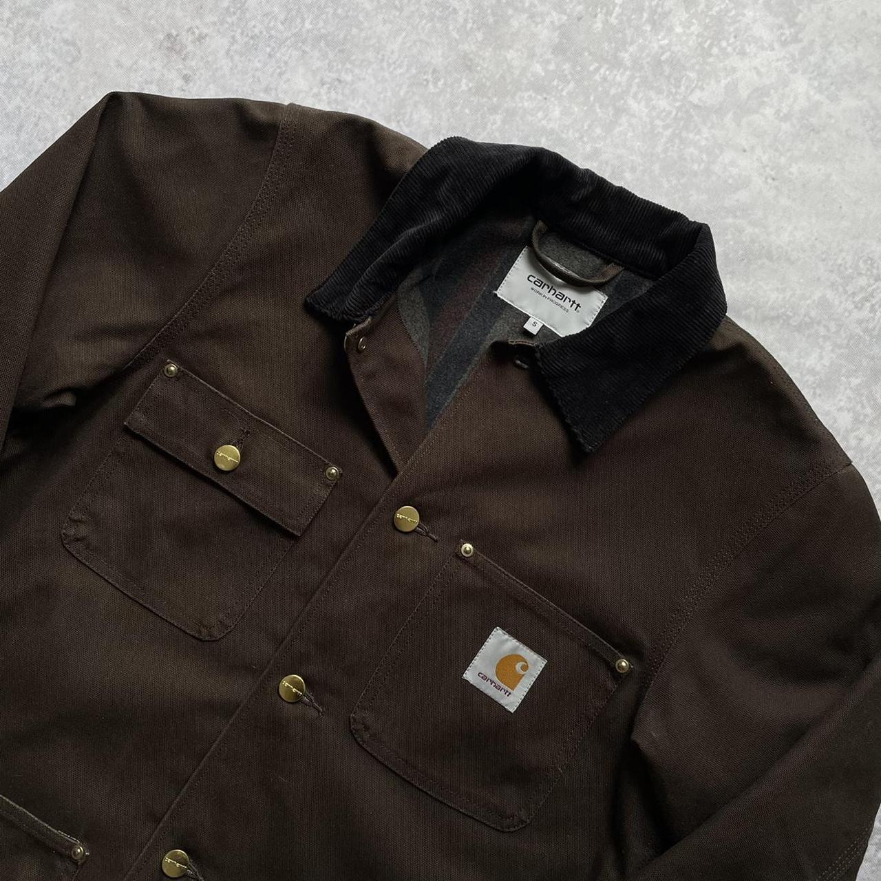 Carhartt Michigan Coat Jacket Brown with black... - Depop
