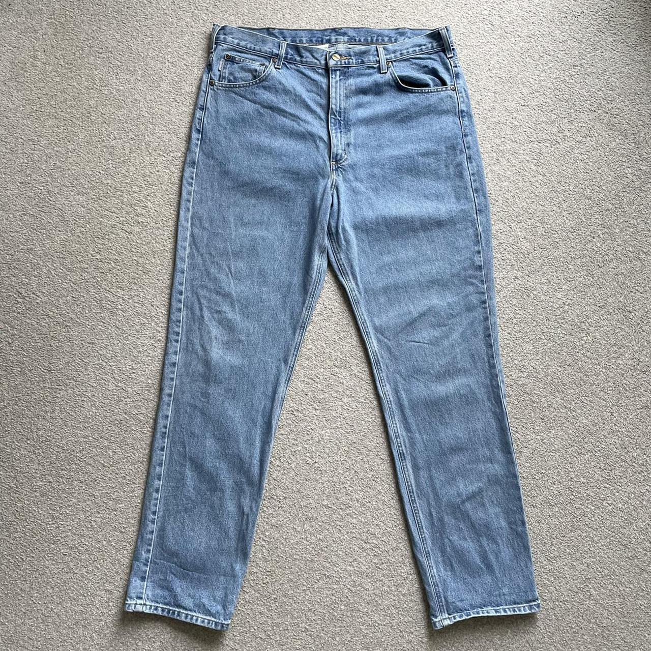 Carhartt Jeans in Blue Denim Beautiful vintage look... - Depop