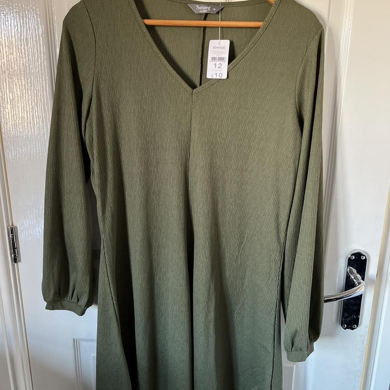 Nutmeg Women's Khaki Dress Depop