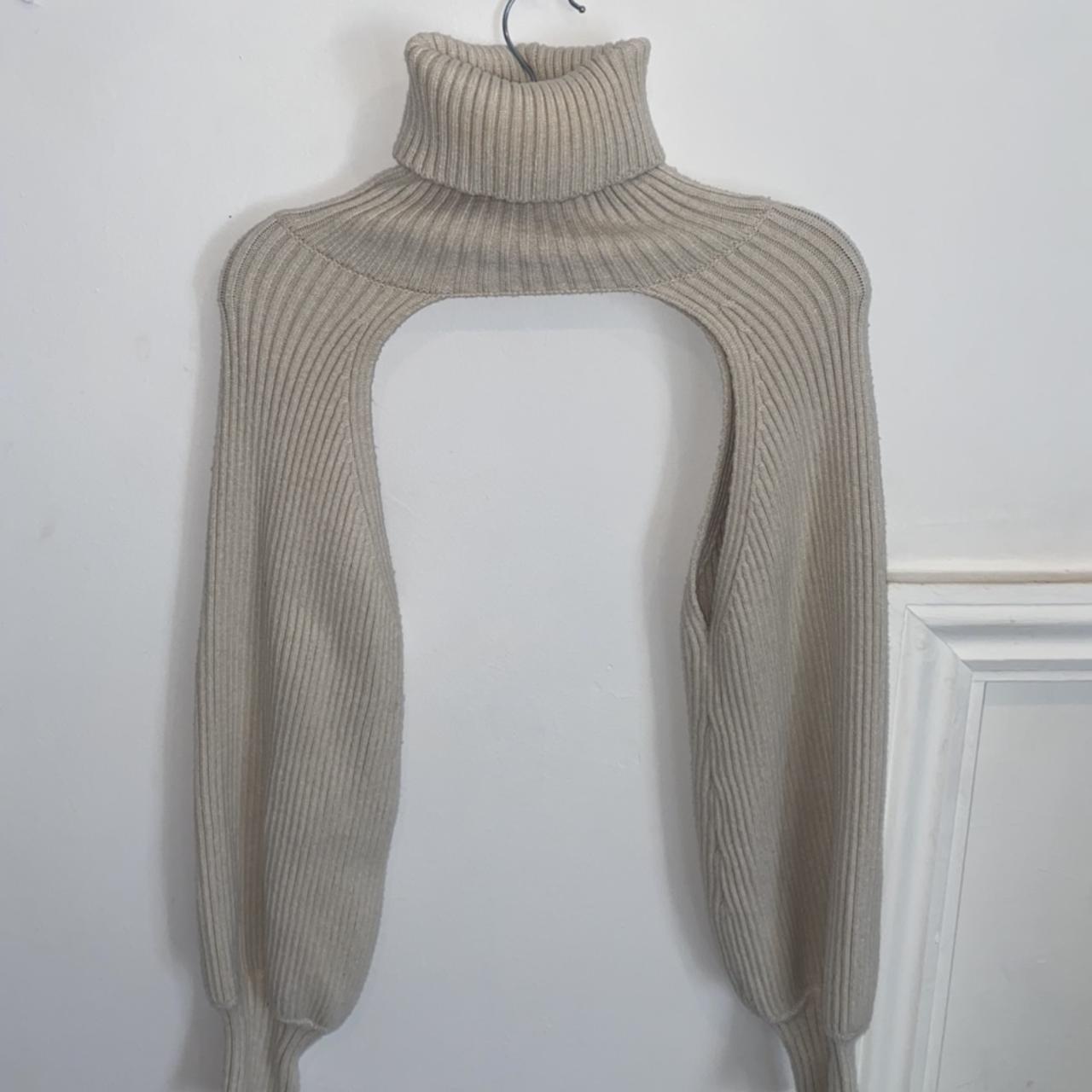 Zara KNIT ARM WARMERS WITH TURTLENECK size M Depop