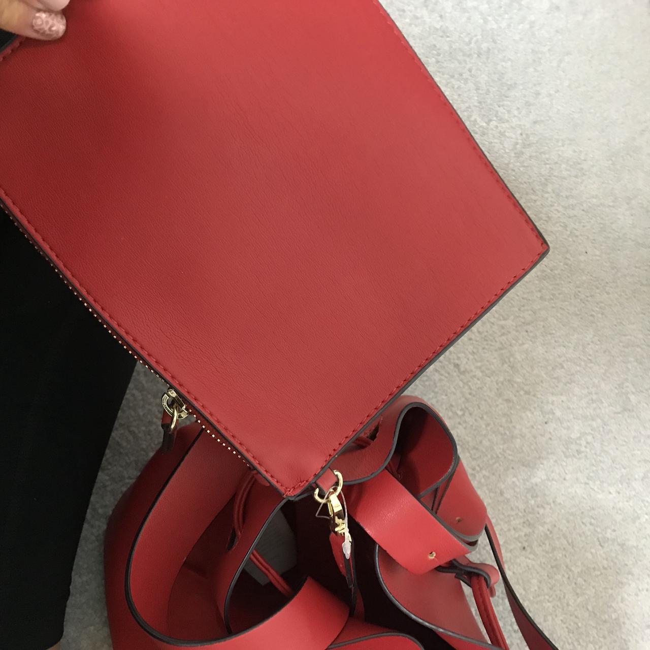 Topshop red bucket bag