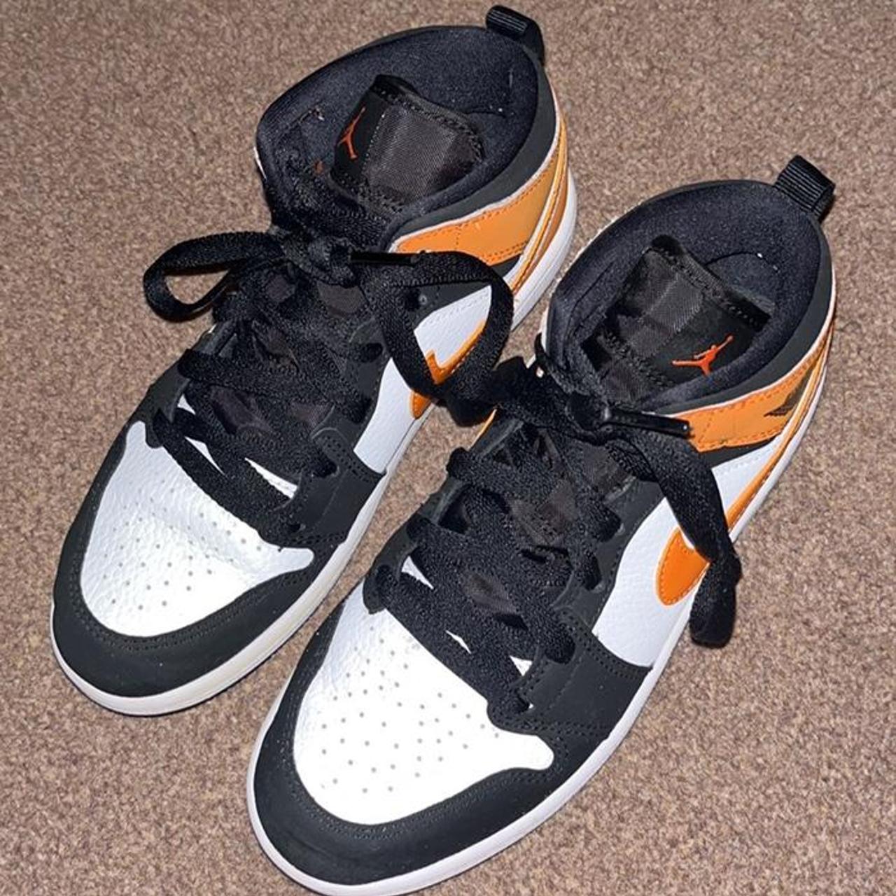 metallic orange and white jordan 1