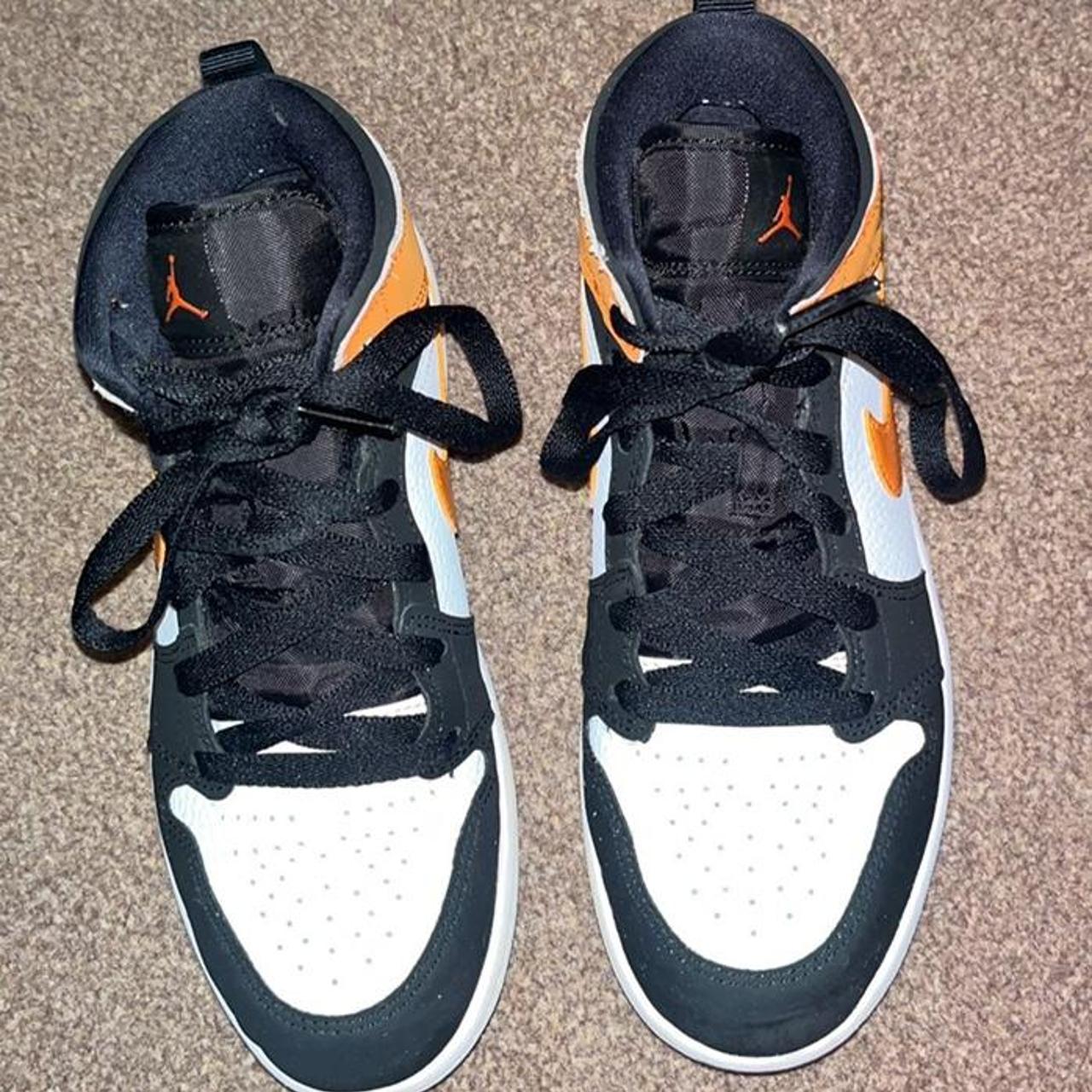 metallic orange and white jordan 1