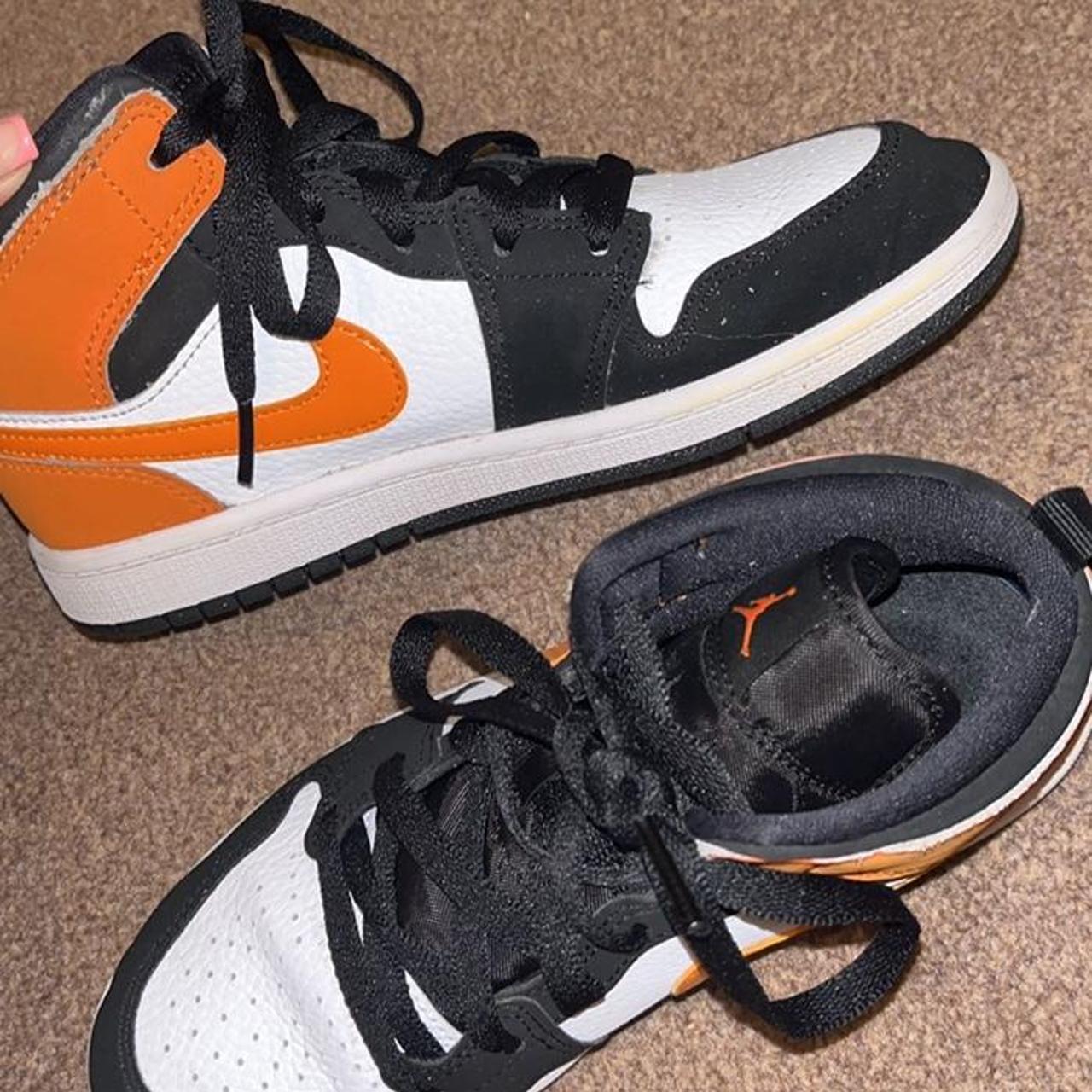 metallic orange and white jordan 1