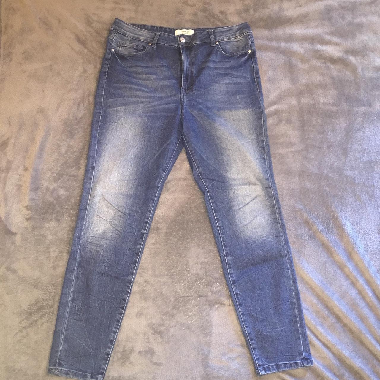 forever 21 high-waisted skinny jeans in size 31 ... - Depop