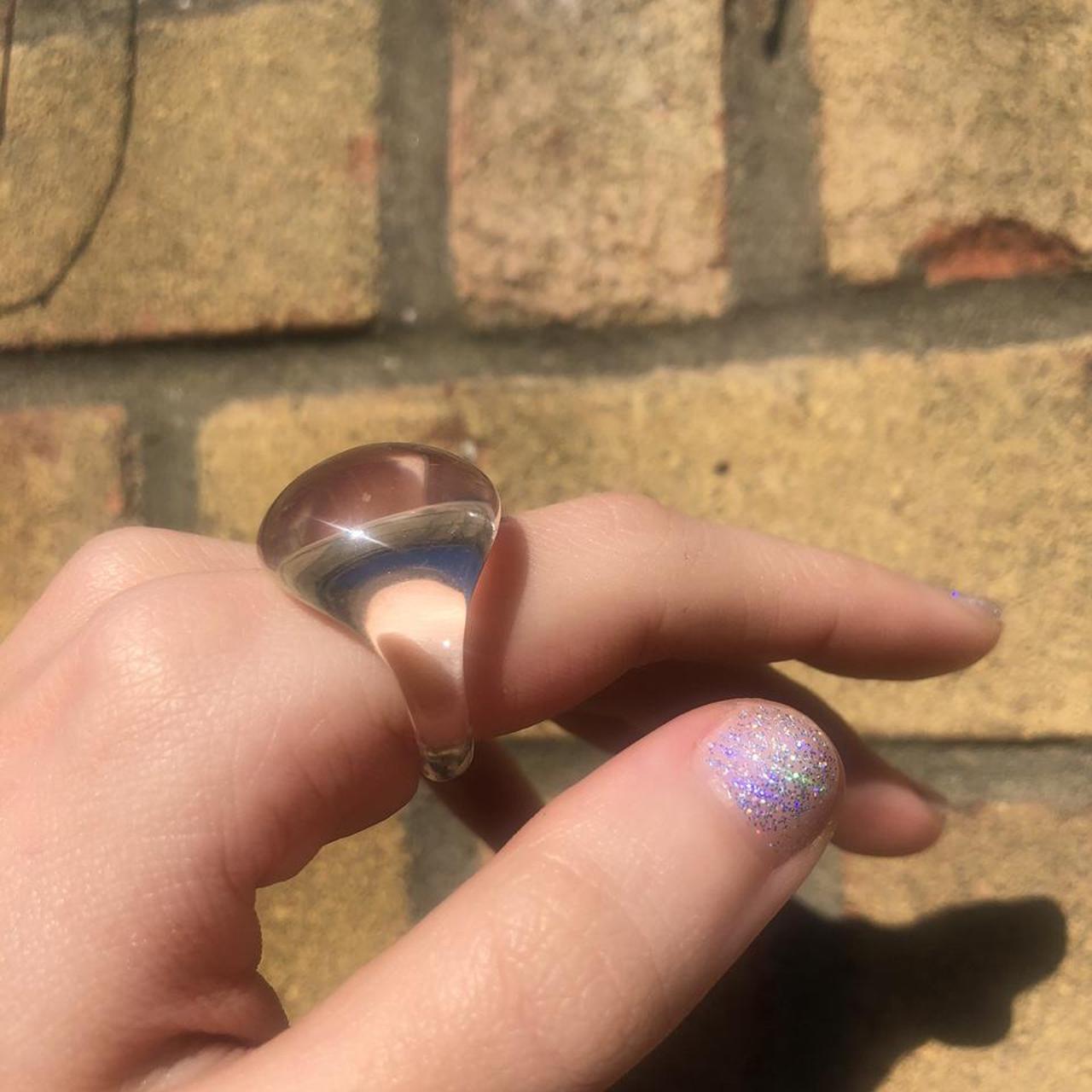 Statement Chunky Transparent Ring Resin chunky... Depop