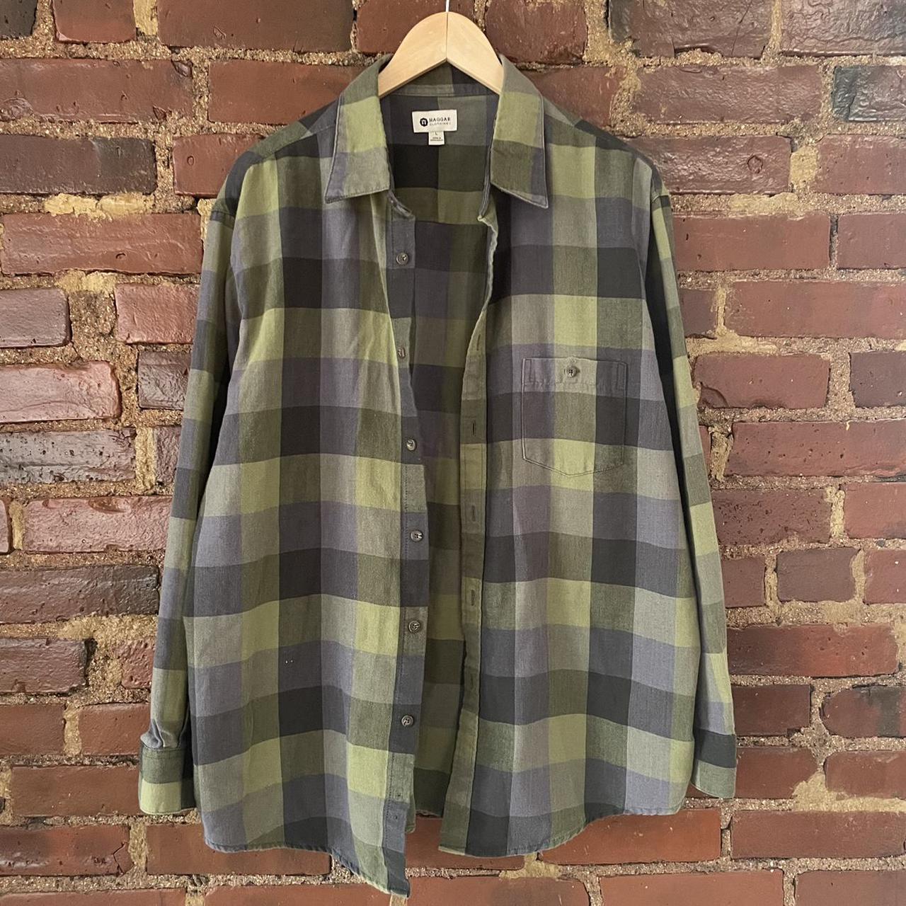 vintage plaid flannel shirt size large good... - Depop