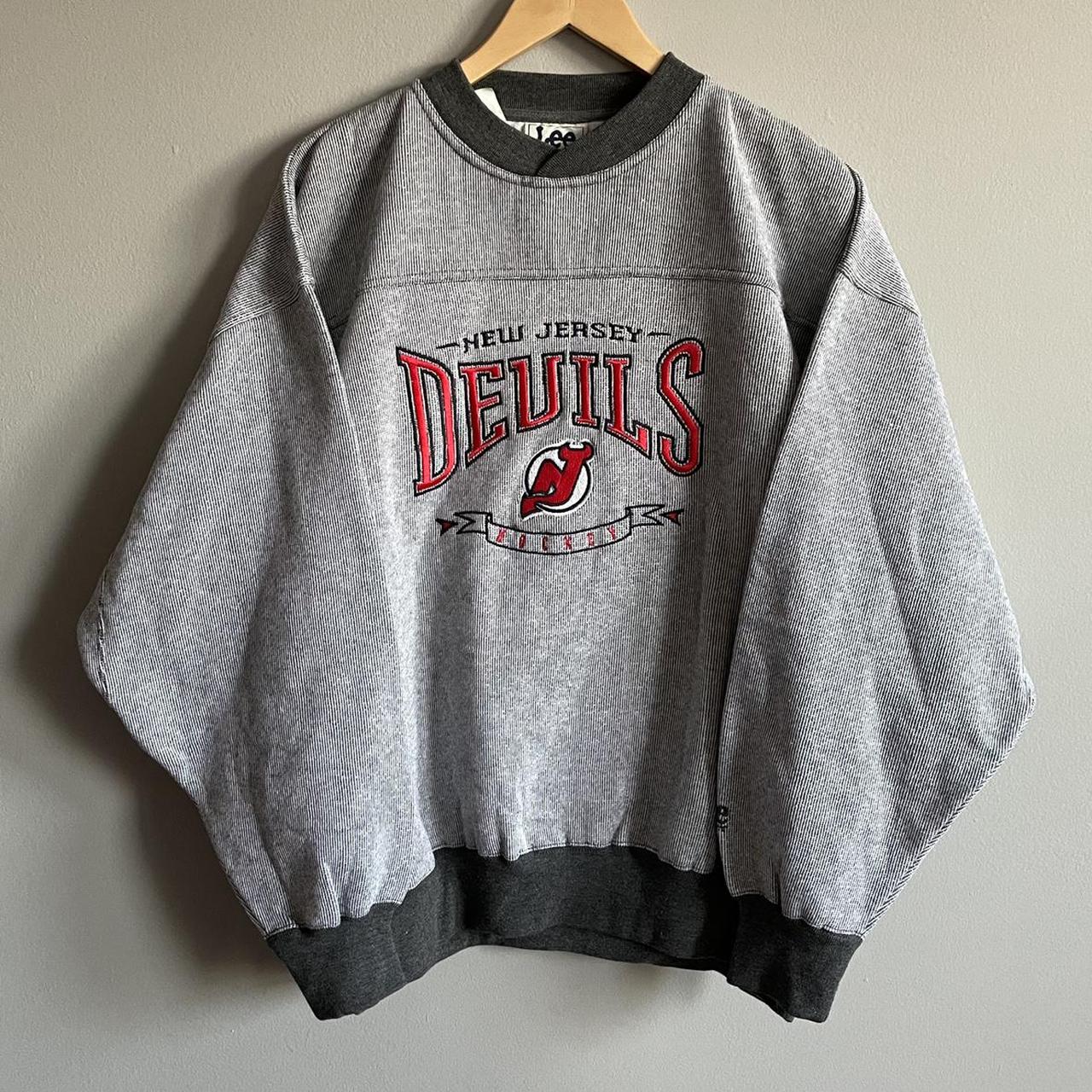 vintage 1990s new jersey devils sweatshirt perfect... - Depop