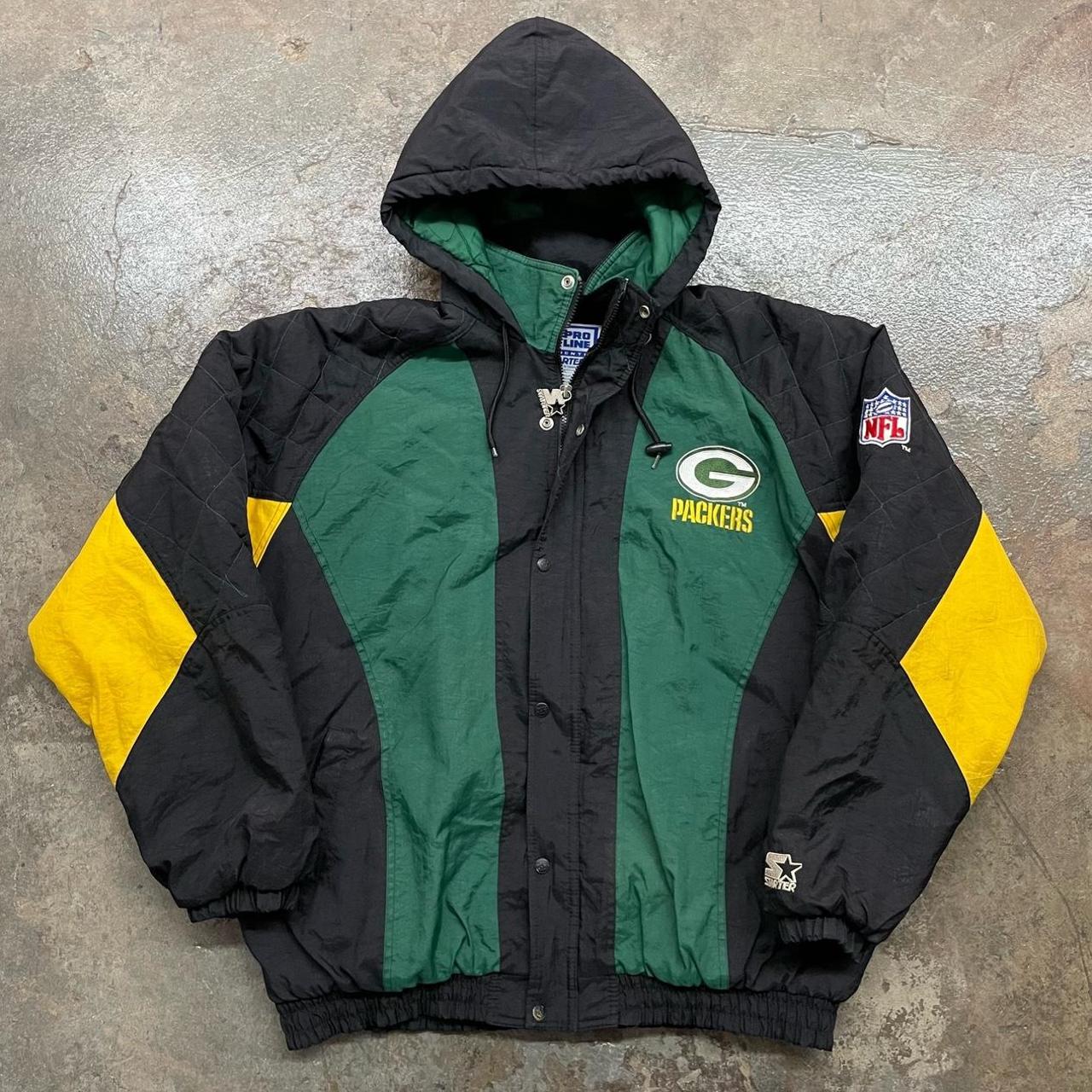 Vintage 90's Green Bay Packers Starter Jacket Green - Depop