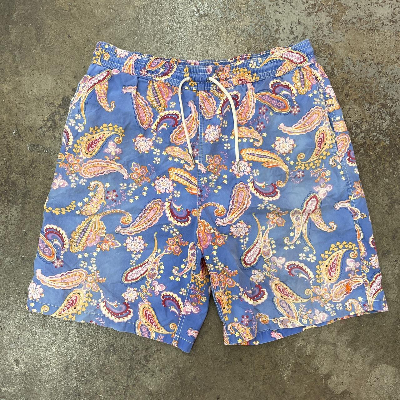 vintage polo ralph lauren printed swim shorts 30... - Depop