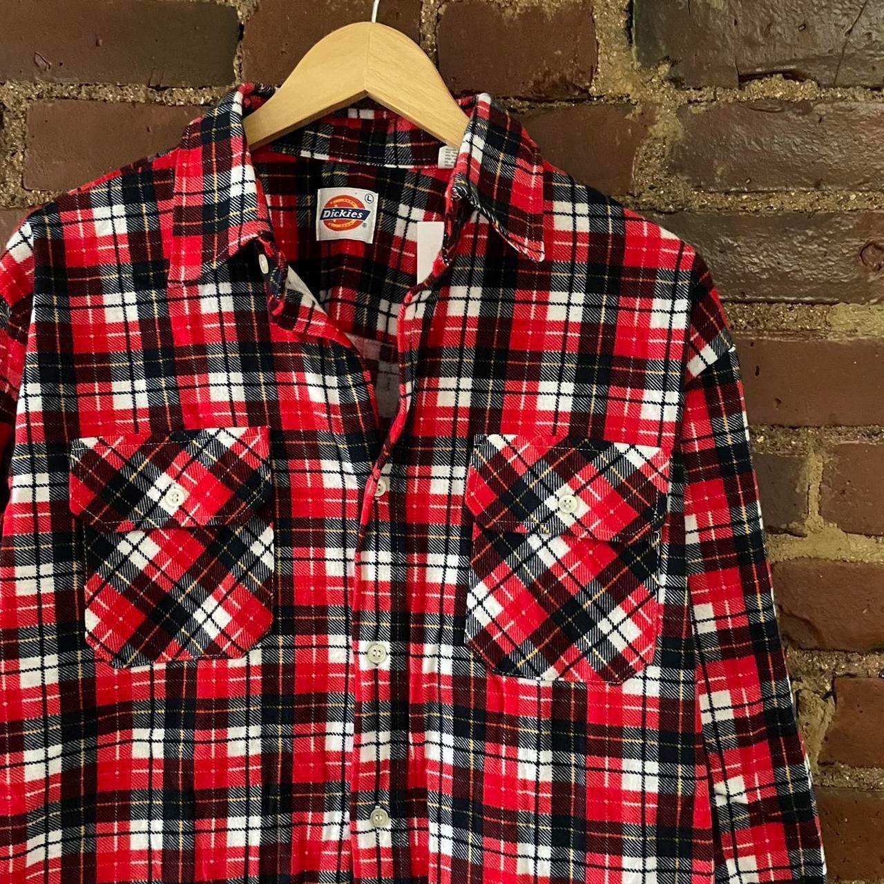 Vintage 1990s Dickies Plaid Flannel Shirt Size Depop