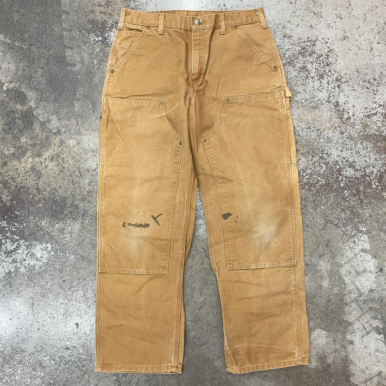 vintage y2k carhartt double knee work pants Fit... - Depop