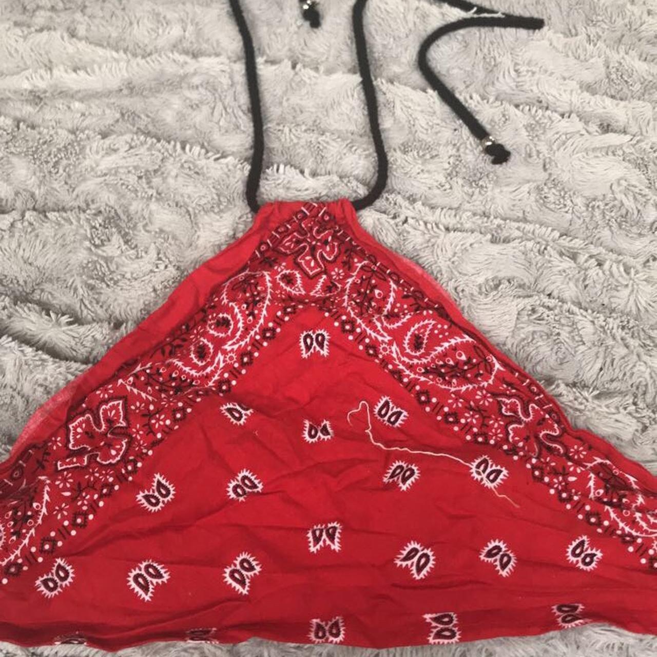 Halter Neck Red Bandana Crop Top