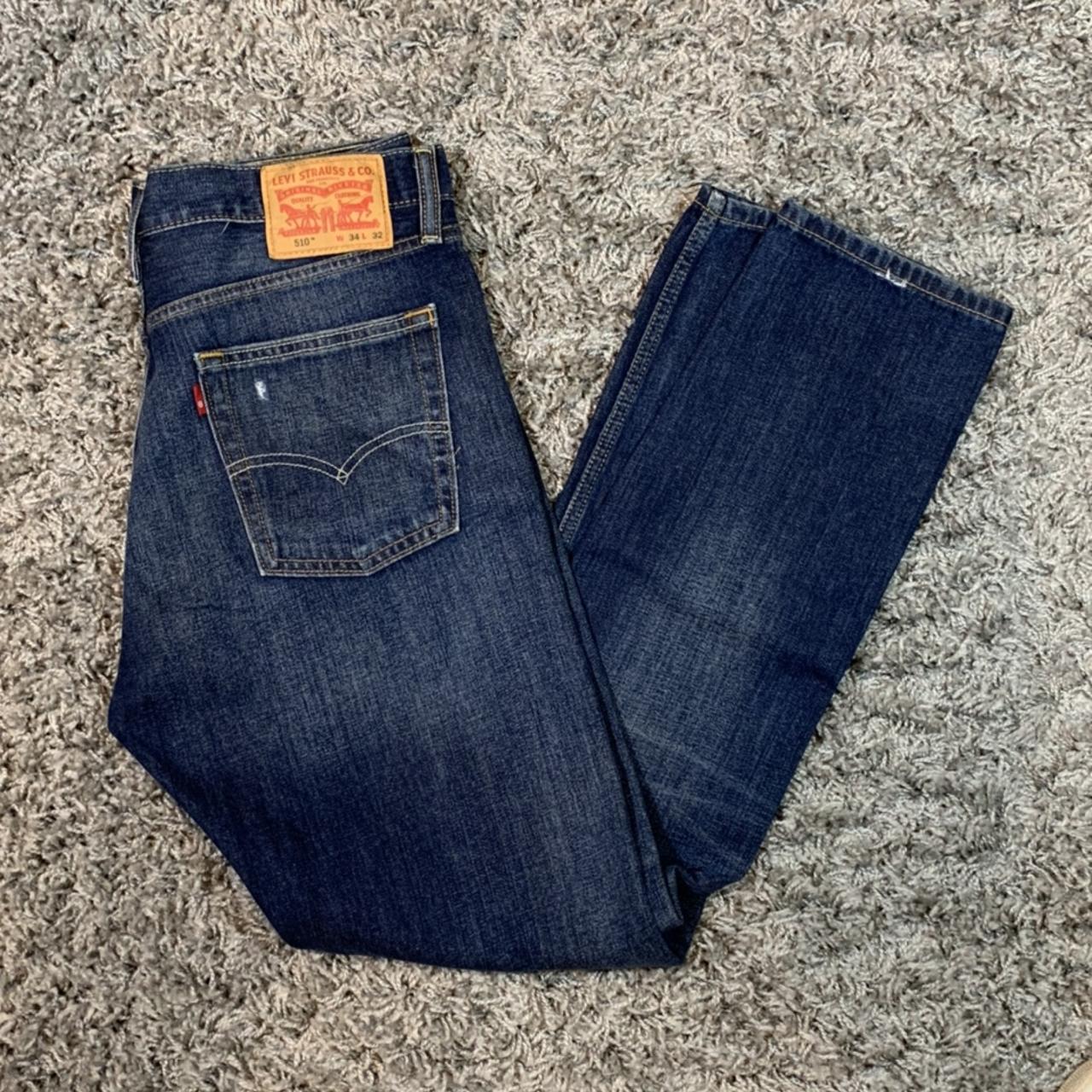 Awesome raw denim Levi 510 jeans! Distressed by... - Depop