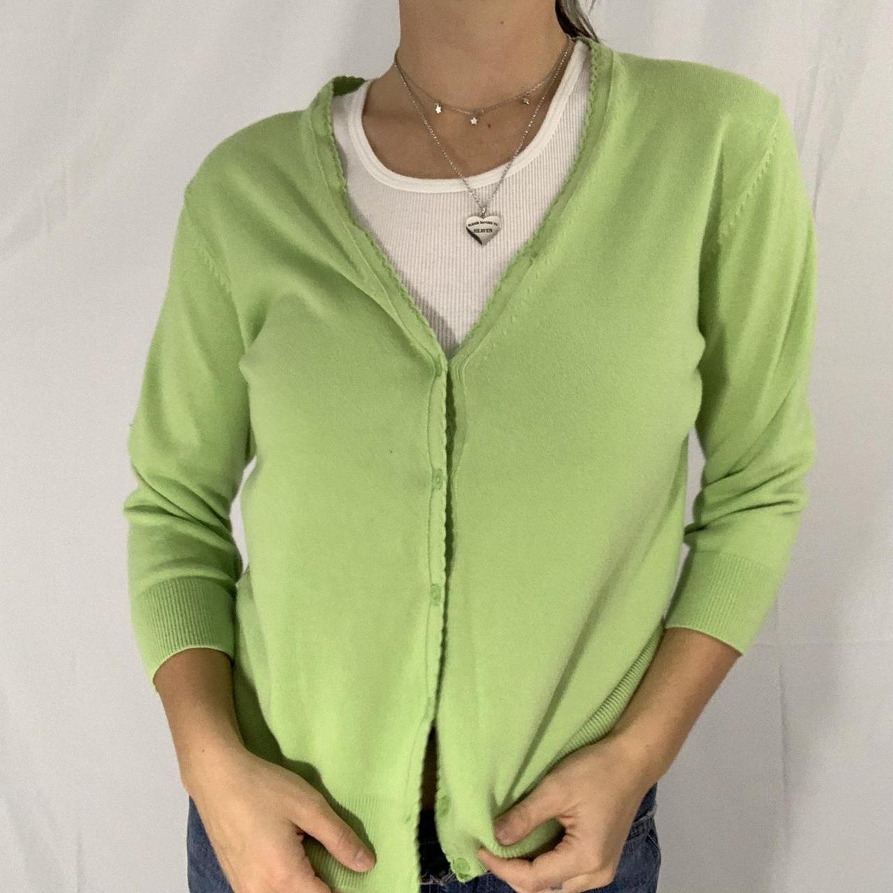 Gap Women's Green Cardigan Depop