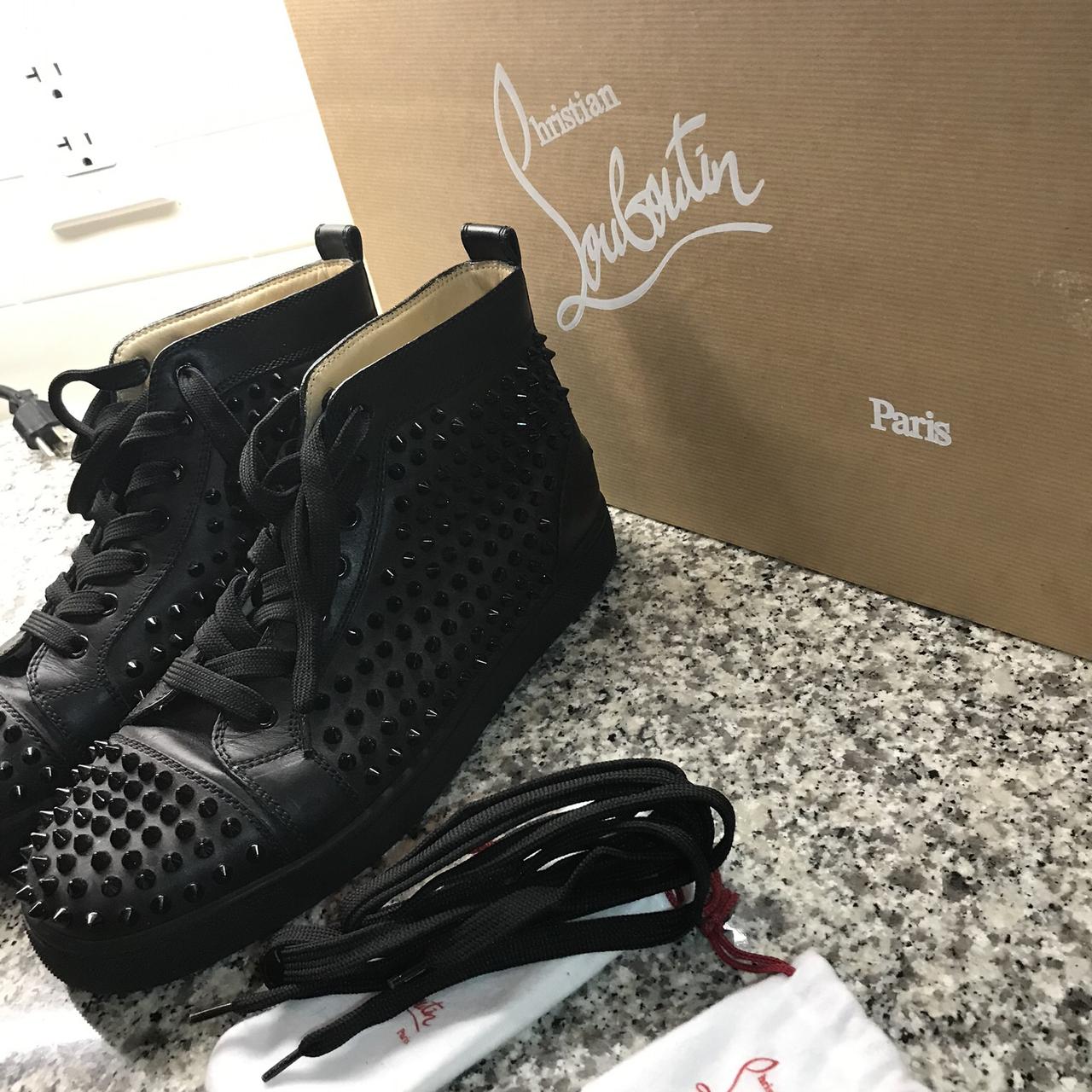 Black Christian Louboutin Mens Sneakers - Lightly - Depop