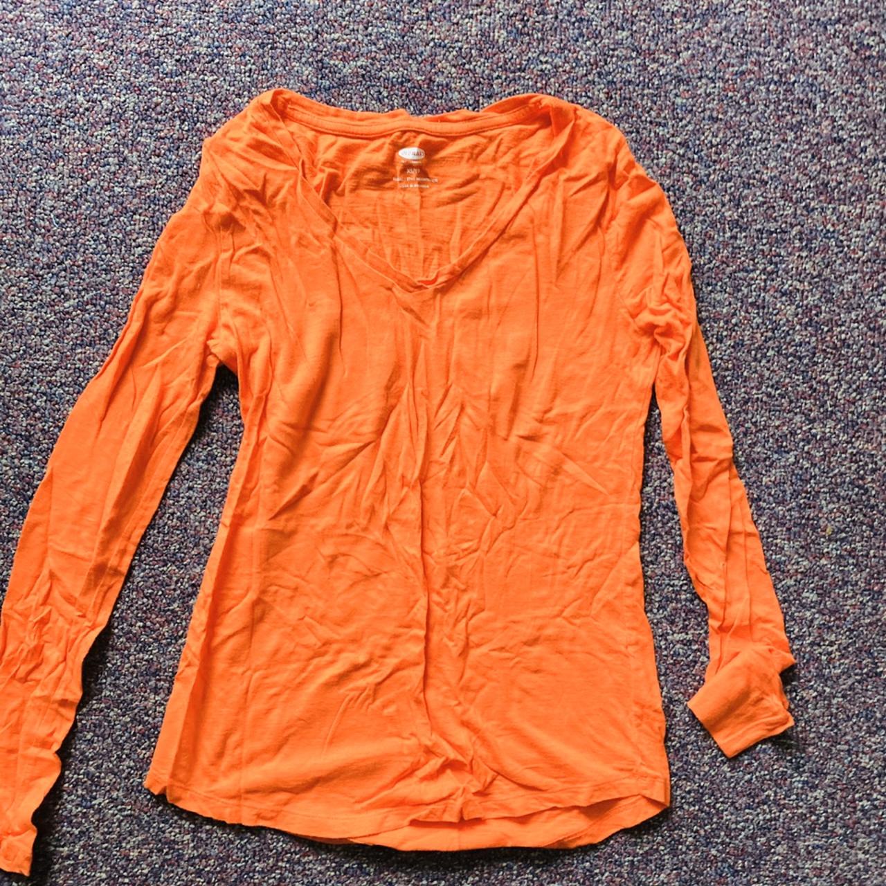 Old Navy Women's Orange Tshirt Depop