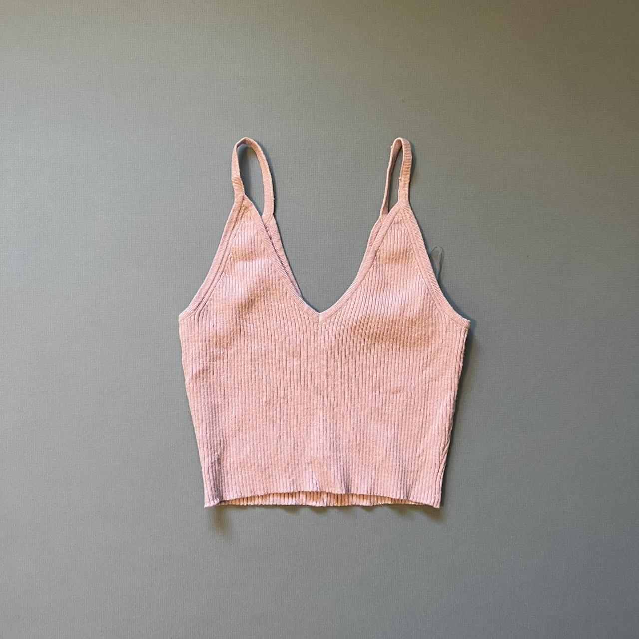 RIBBED KNIT CROP TOP - Pink