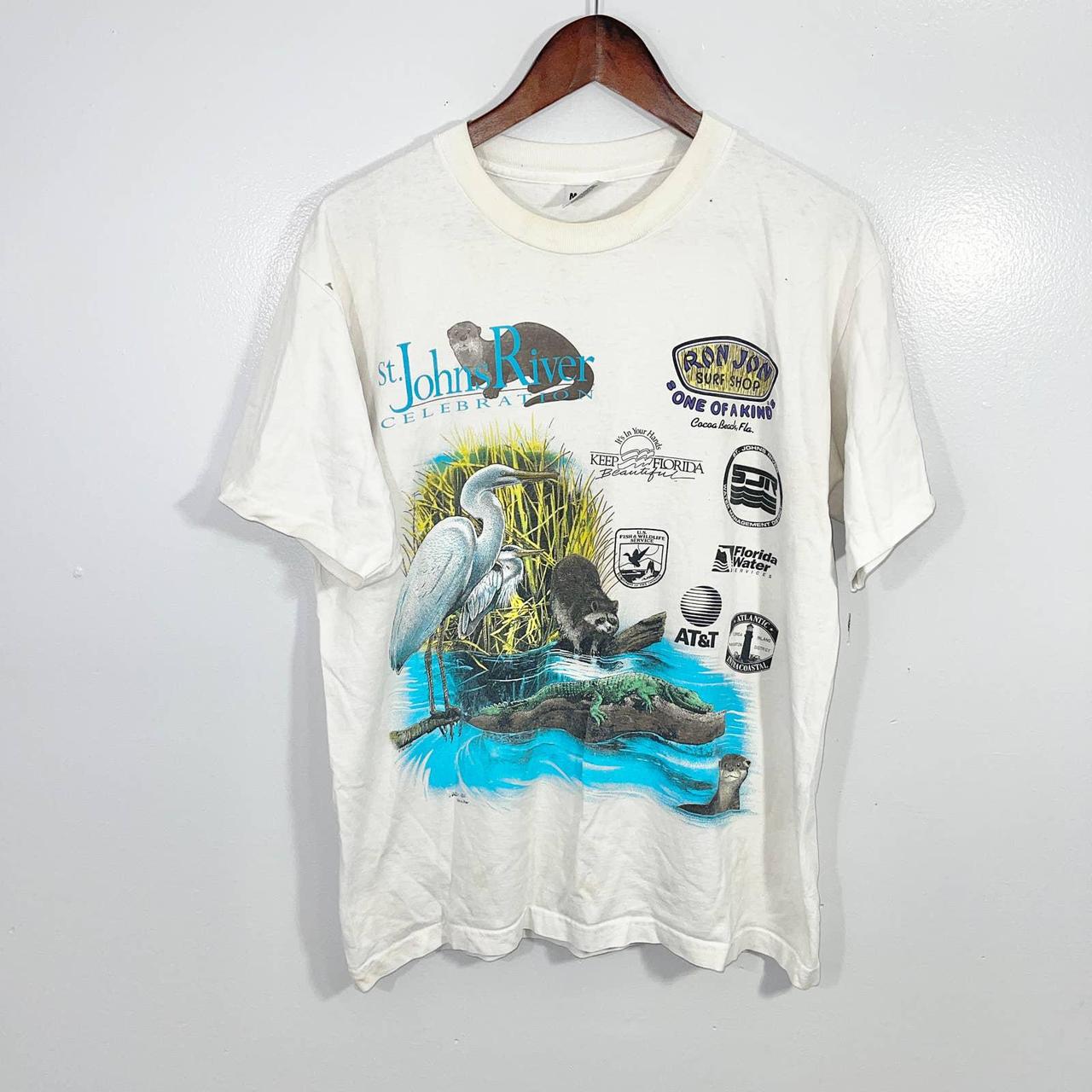VINTAGE 90s Ron Jon Surf Shop All Over Print Shirt... - Depop