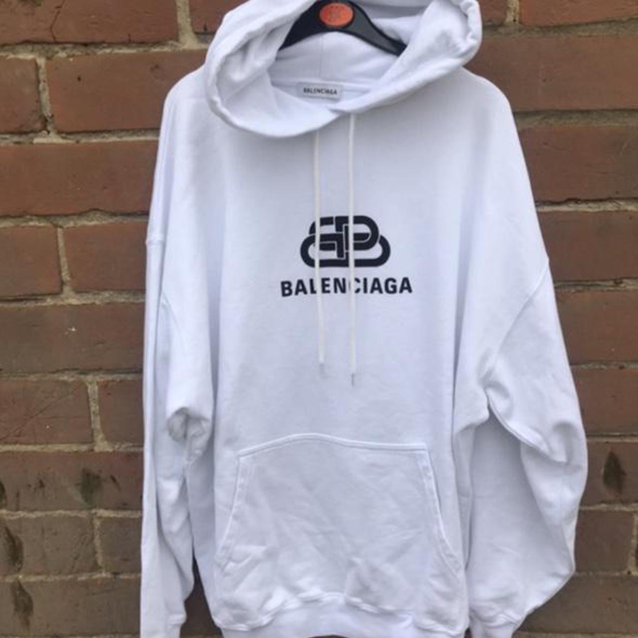 balenciaga hoodie mens white
