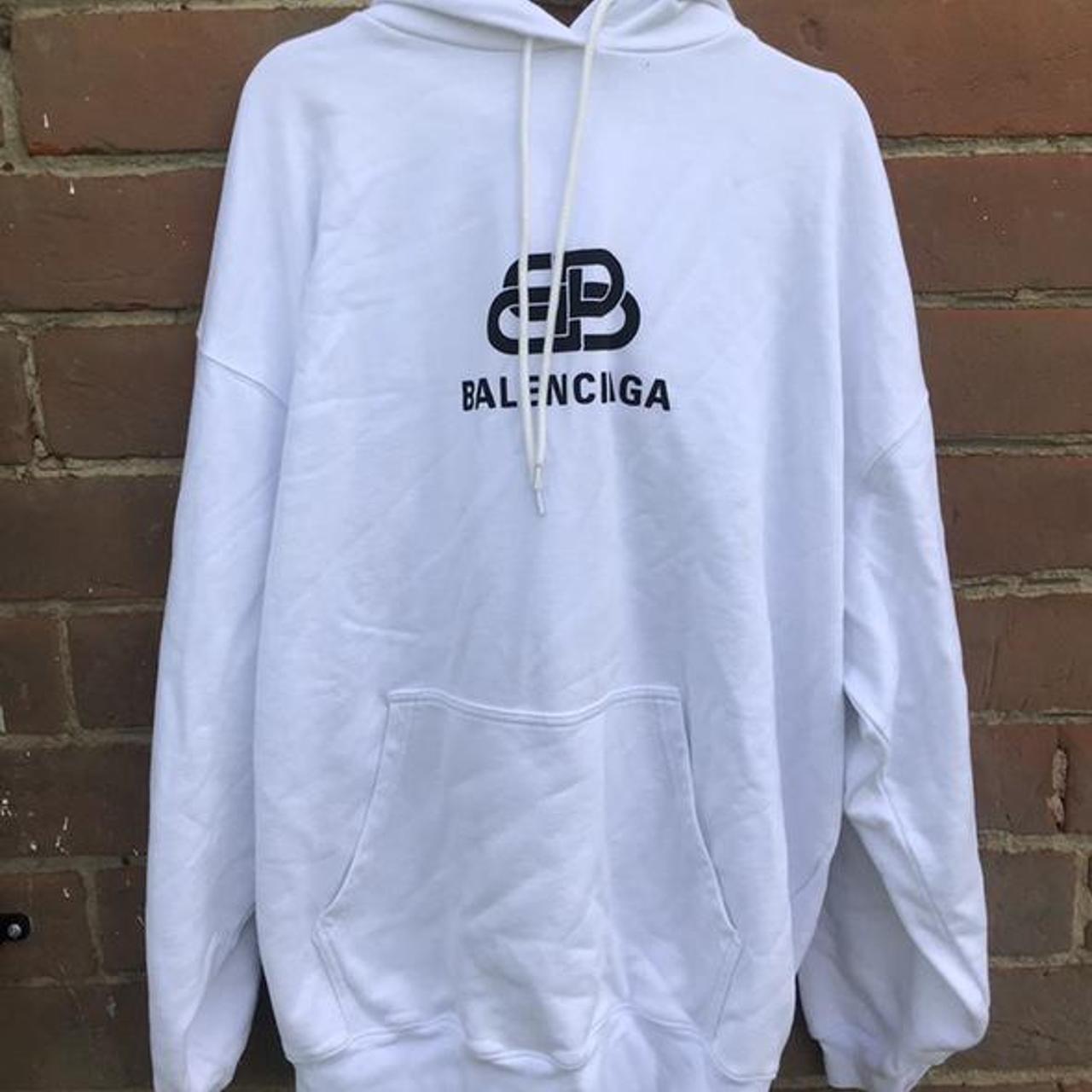 balenciaga hoodie mens white