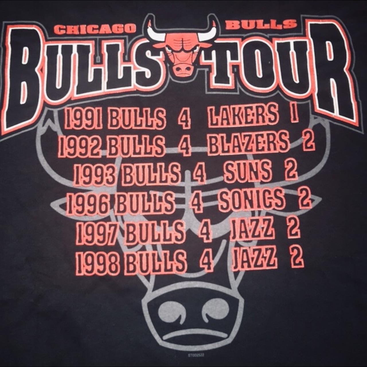 1998 Chicago Bulls Tour Starter NBA Champions T Shirt Size XL