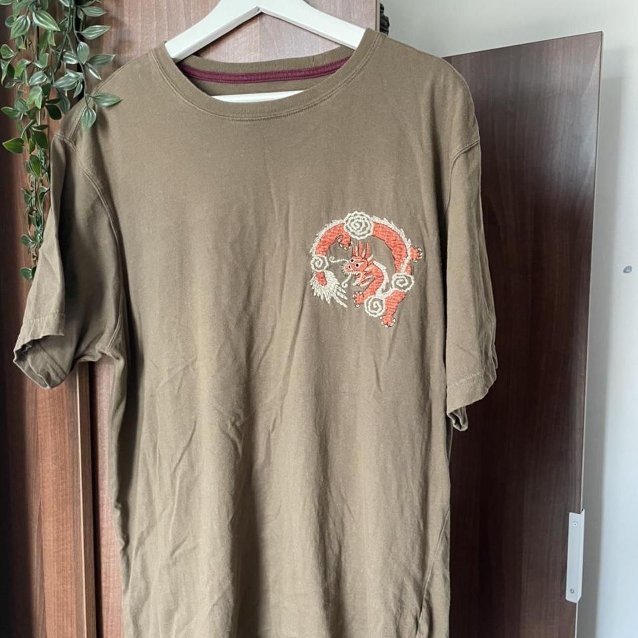 Olive Maharishi embroidered dragon t shirt size L.... - Depop