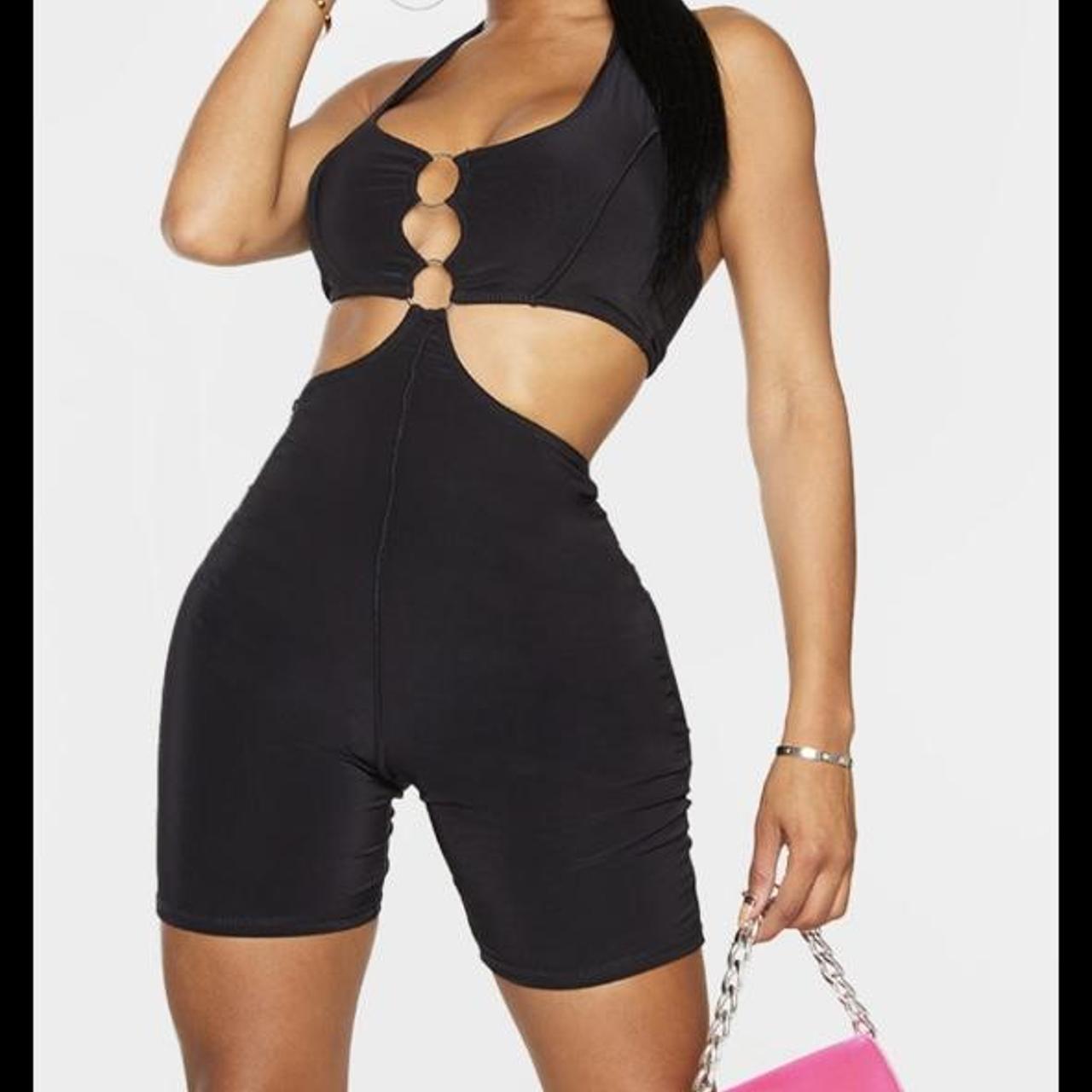 Shape ring detailed black unitard Worn once Depop