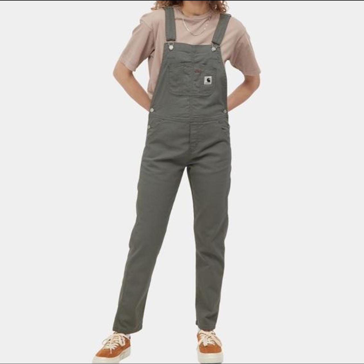 Carhartt WIP Women's Khaki Dungareesoveralls Depop