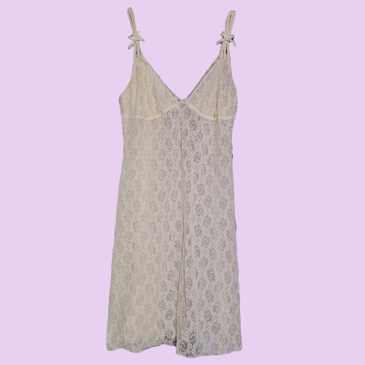 DAINTY FAIRY CREAM LACE SLIP DRESS this elegant... Depop