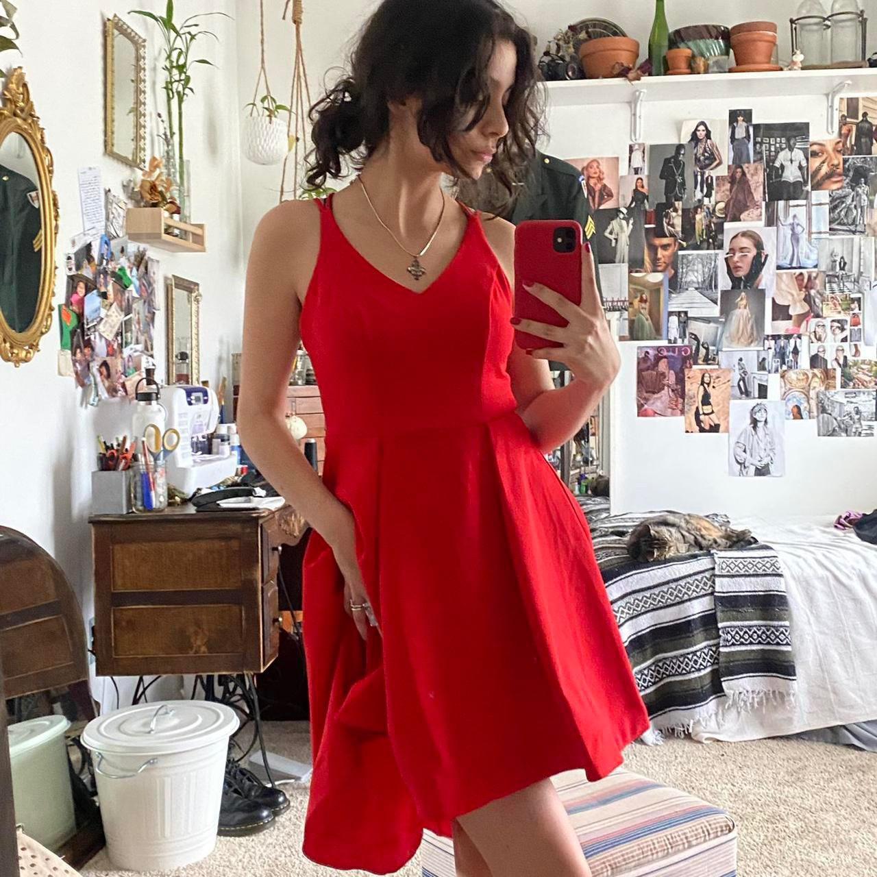 Sexy Red Dress great dress bright red... Depop