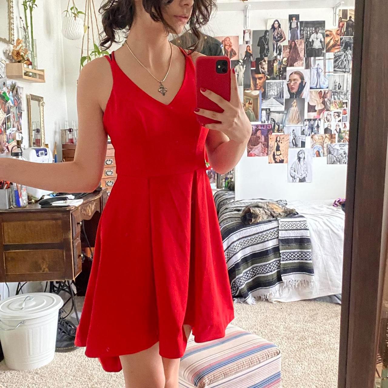 Sexy Red Dress great dress bright red... Depop