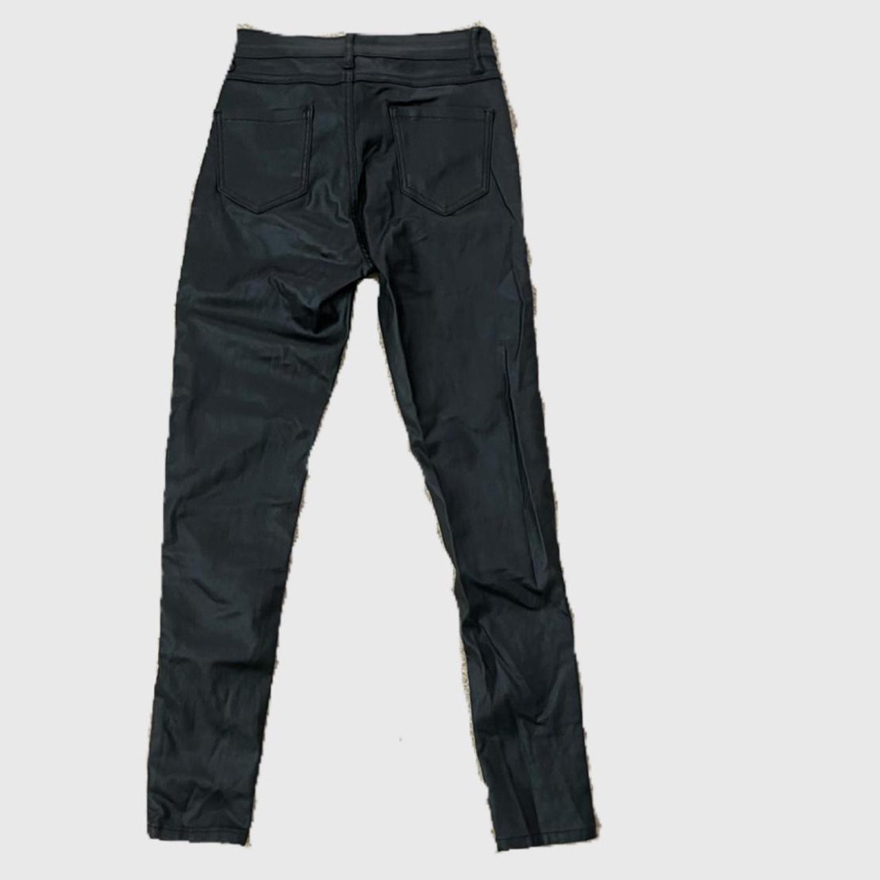 Black faux leather skinny pants! From Adika size... - Depop