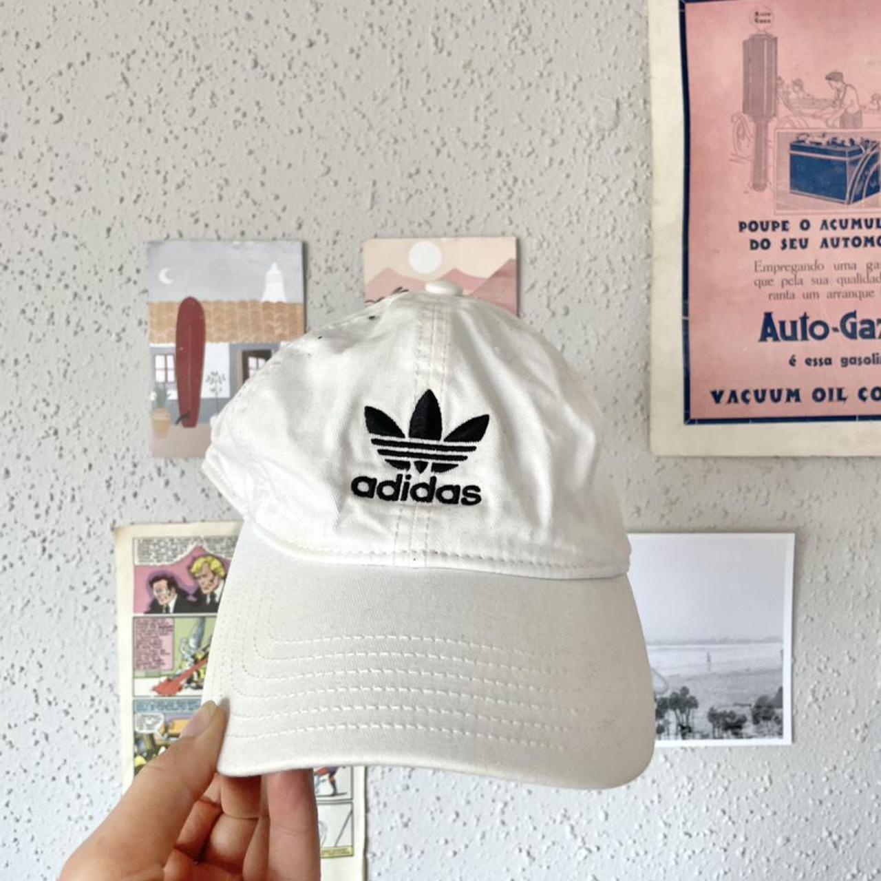 White Adidas hat Depop