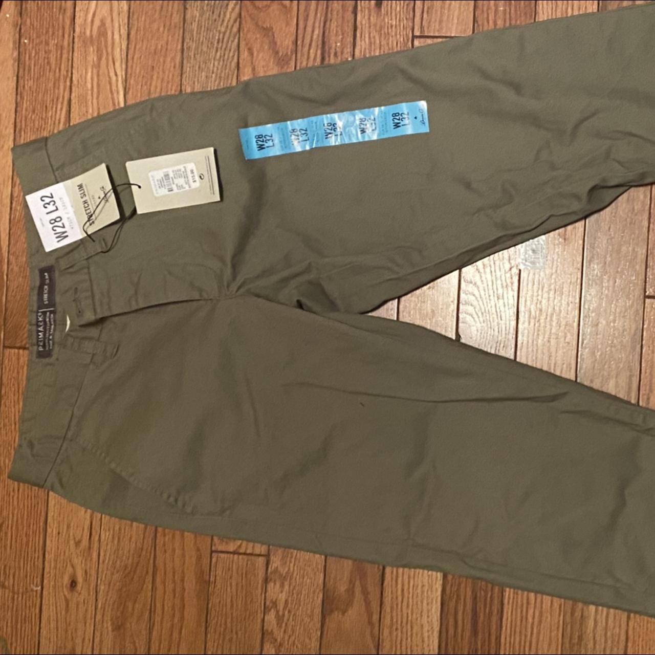 Primark Men's Khaki and Green Trousers Depop