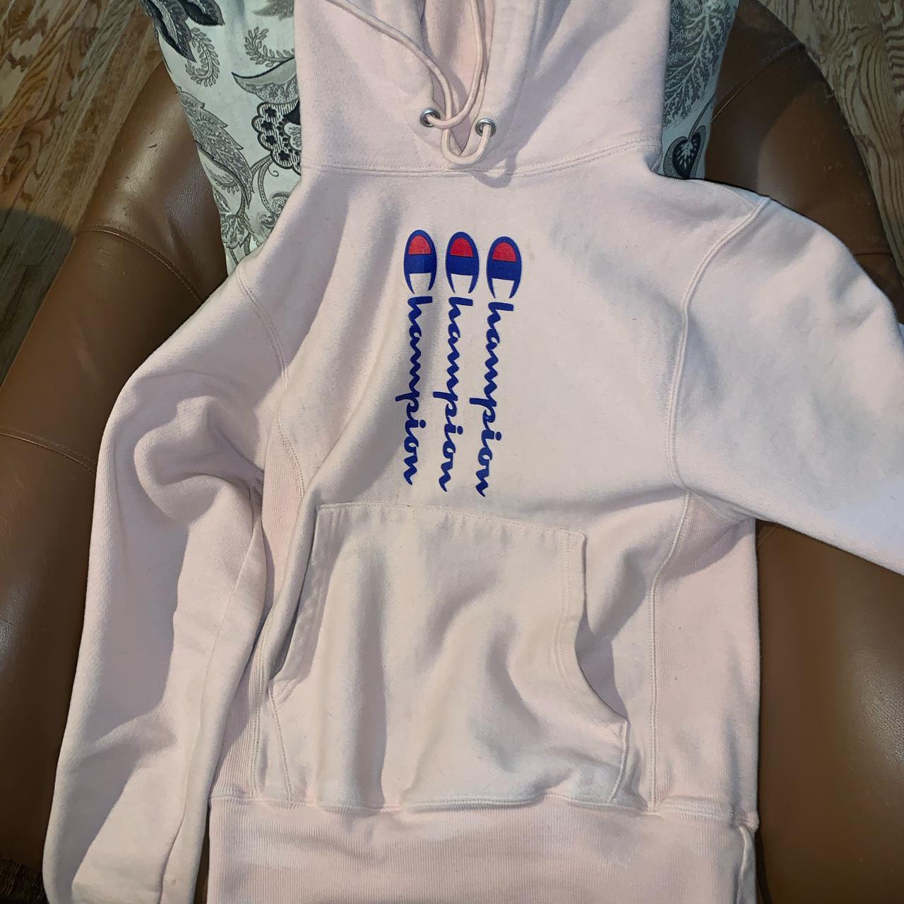 blush champion hoodie