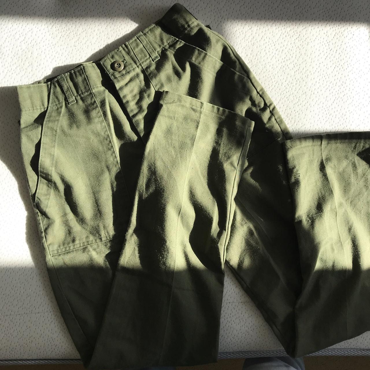Vintage Army style high waisted trousers - super... - Depop