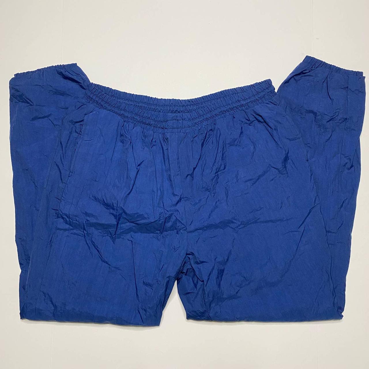Vintage Nylon Sweatpants Blue Track Pants... Depop