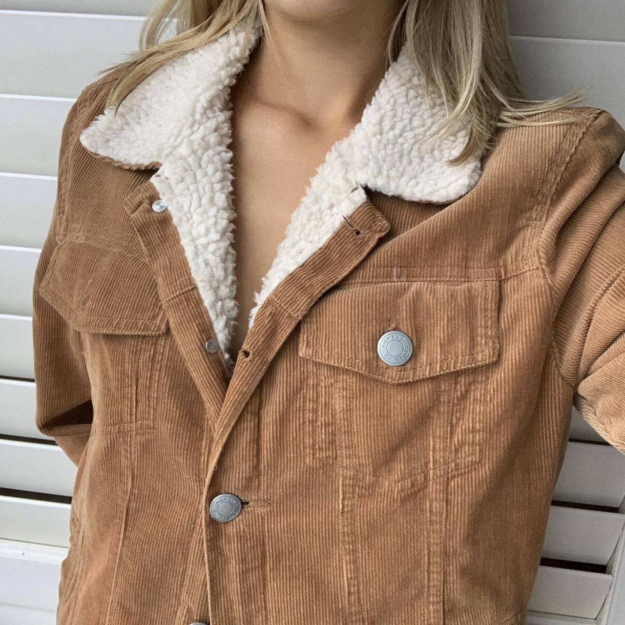 ghanda cord jacket w fur lining pictured on size... Depop