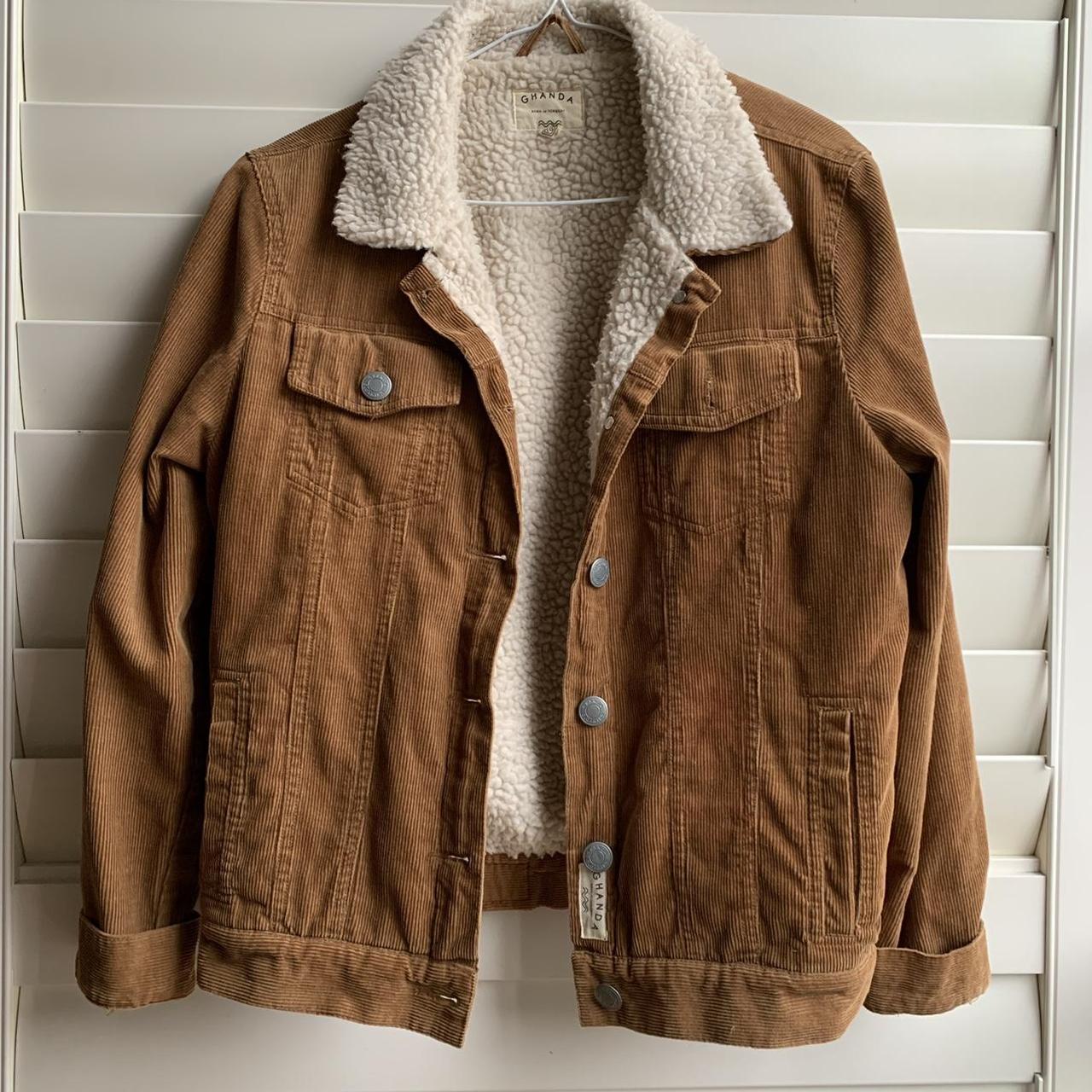 ghanda cord jacket w fur lining pictured on size... Depop
