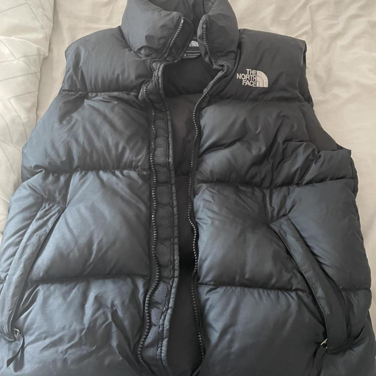 Black north face puffer gilet Mens xs - fits womens... - Depop