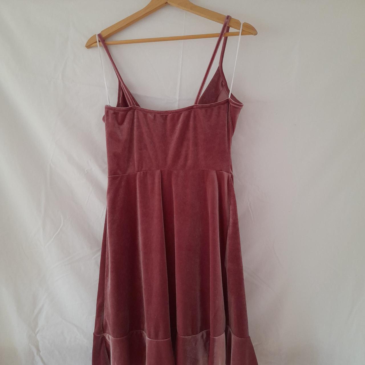 Dusty pink mini dress with wrap front and spaghetti... - Depop