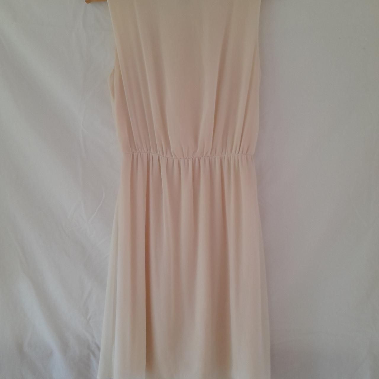 White flowy dress, ancient Greek style with crimped... - Depop