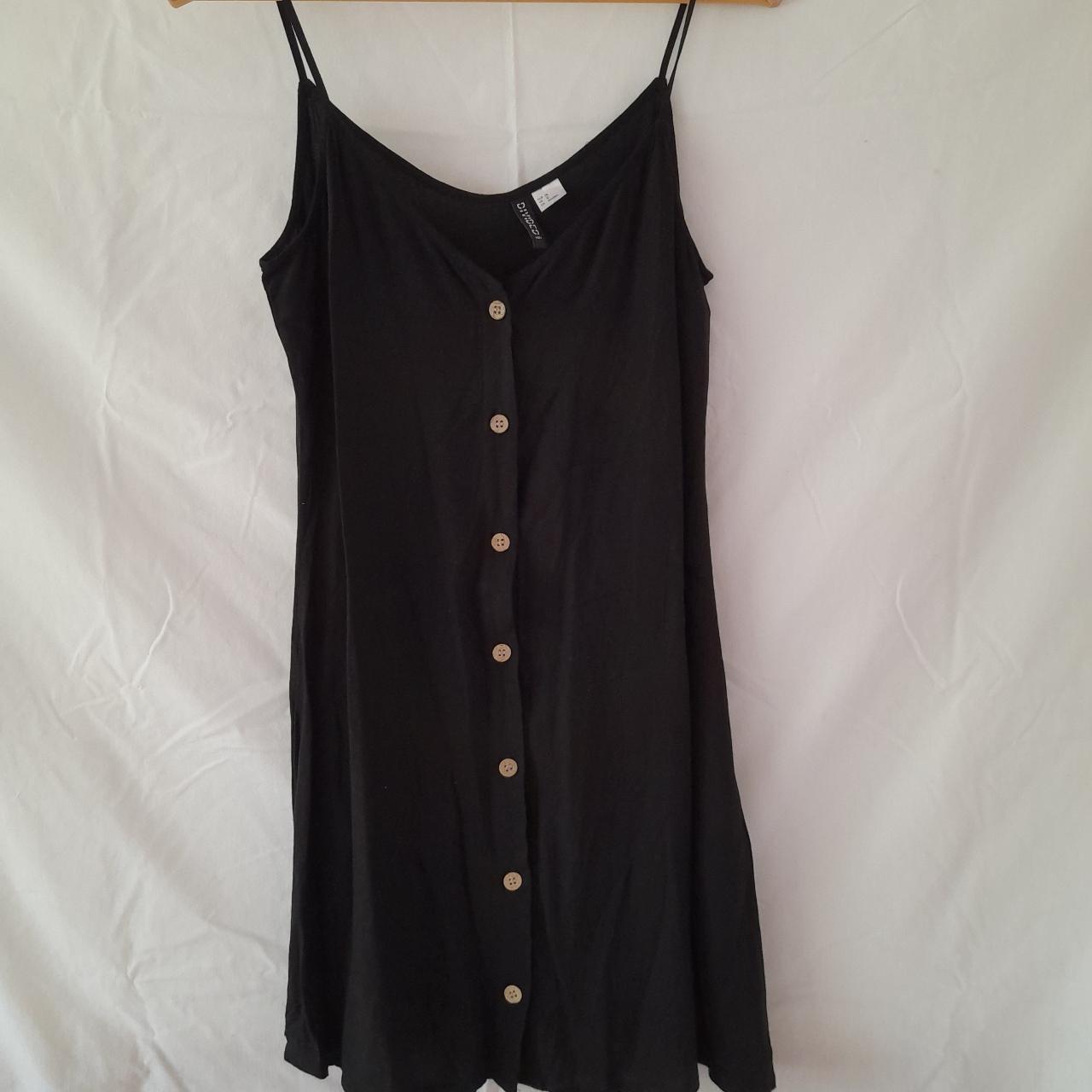 Black cami dress with buttons on the front,... - Depop