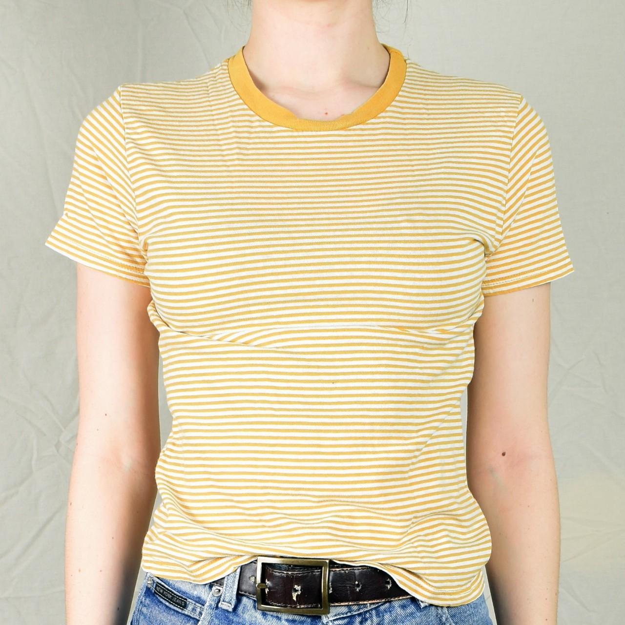 brandy melville yellow striped shirt