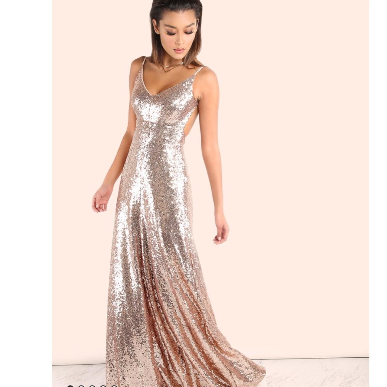 Shein Rose Gold Shimmer Dress