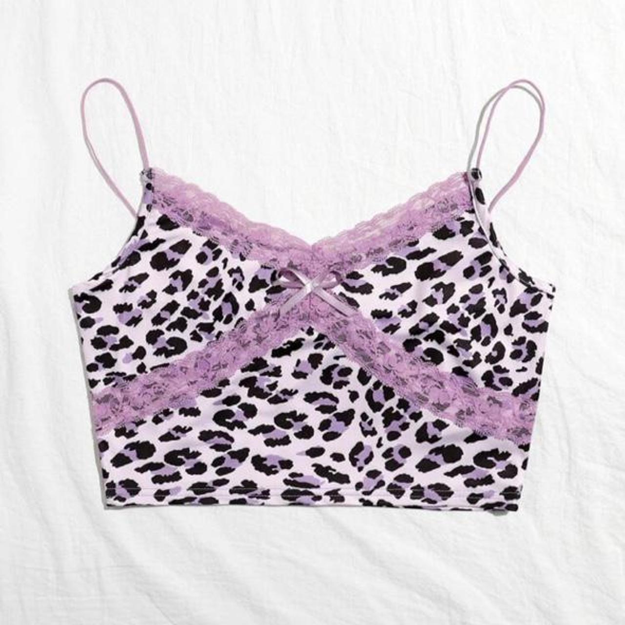 shein leopard print lace cami top, never worn, size... - Depop