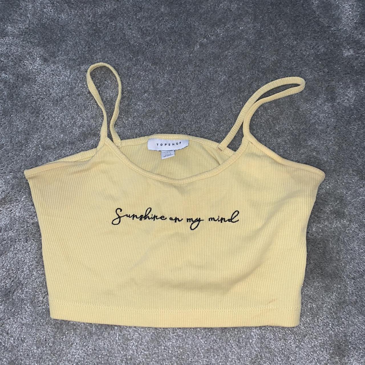 Women's Yellow Croptop Depop
