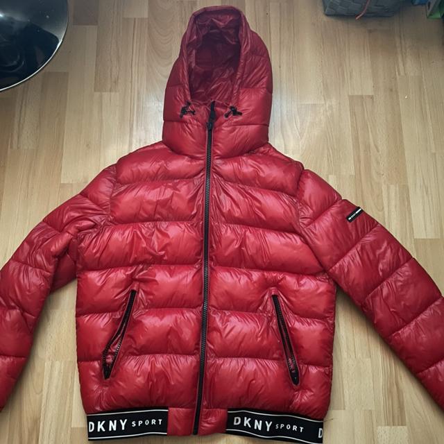 Dkny red store puffer jacket